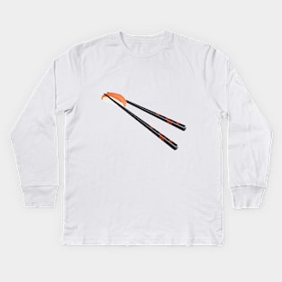 Chopsticks with Salmon Nigiri Kids Long Sleeve T-Shirt